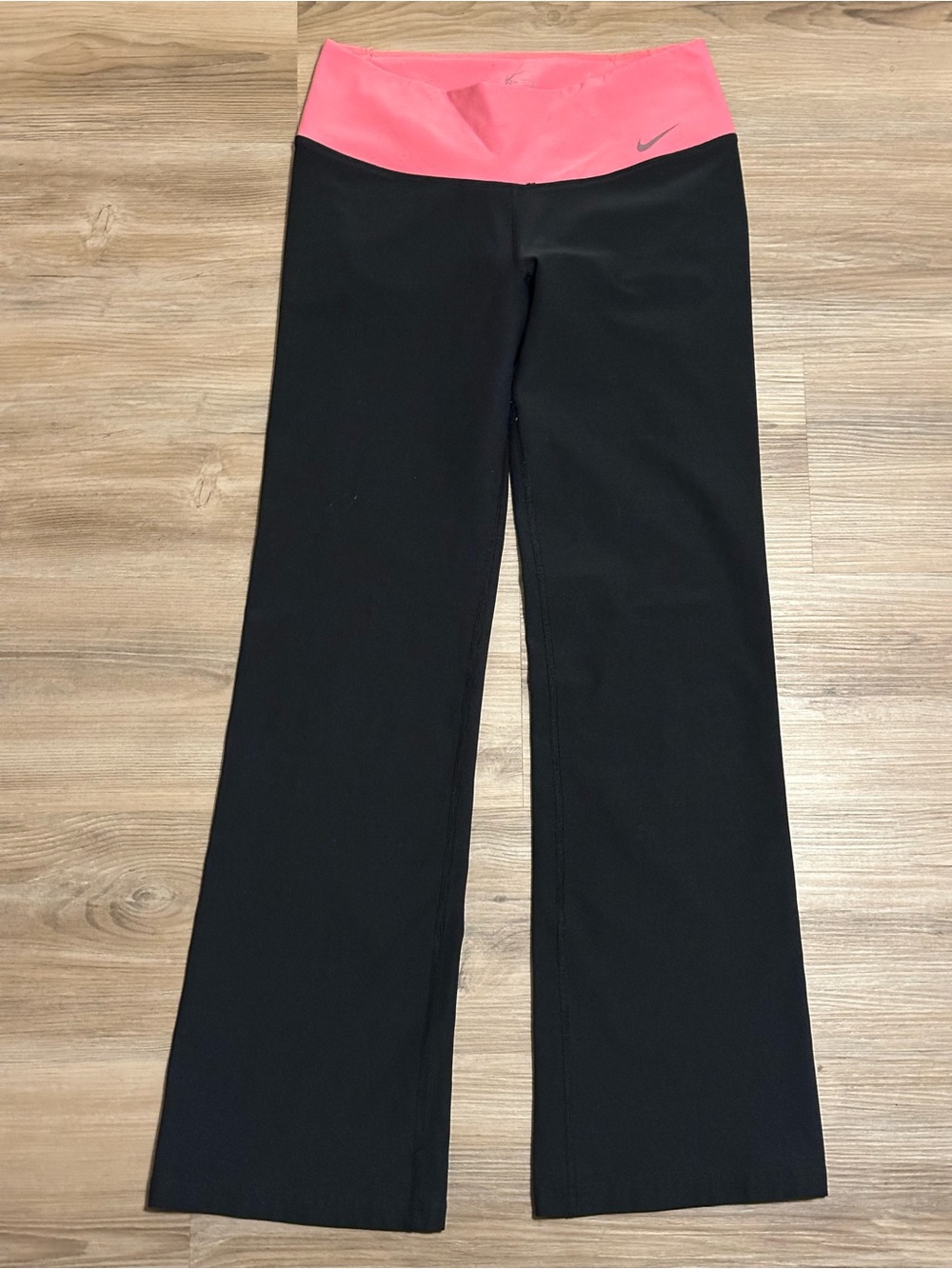 Nike Black Leggings with Coral Pink Waistband